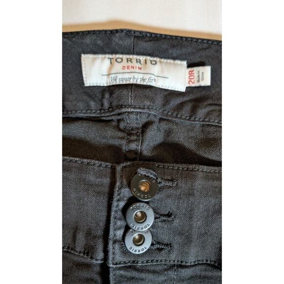 Torrid Black Denim Embroidered Rose Flower Power Stretch Denim Jegging Size 20R - Picture 5 of 10